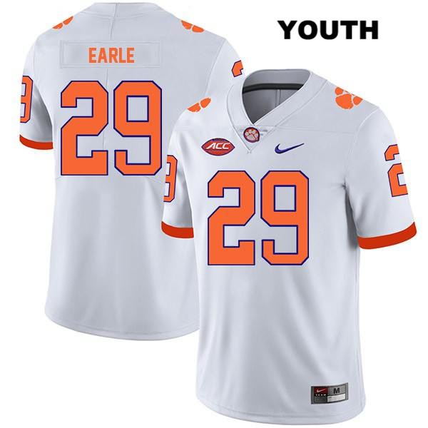 Youth Clemson Tigers #29 Hampton Earle Stitched White Legend Authentic Nike NCAA College Football Jersey EEN1446UM
